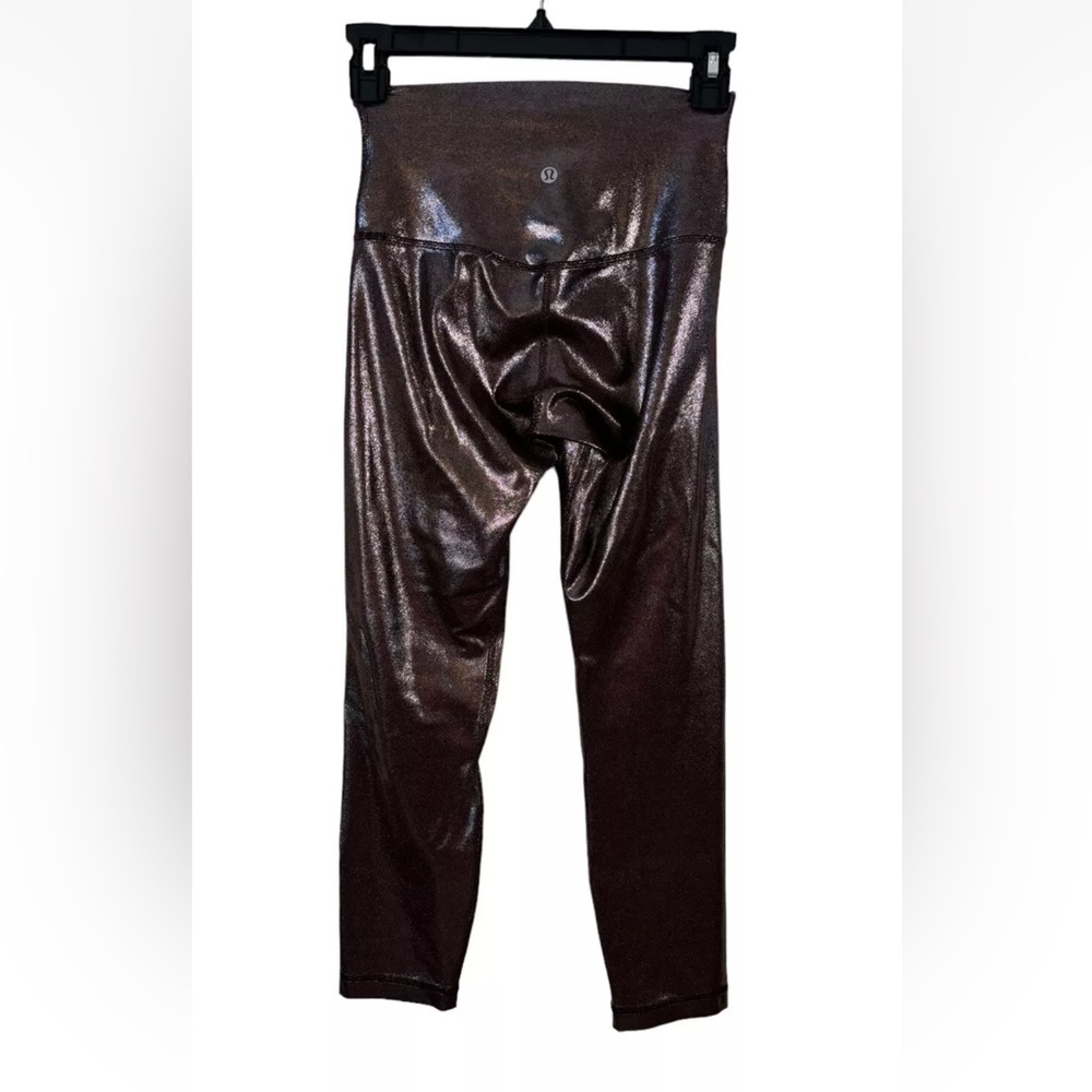 Lululemon Align High-Rise Crop Sz 4 / 23" Radiate Foil French Press Leggings - Picture 4 of 6